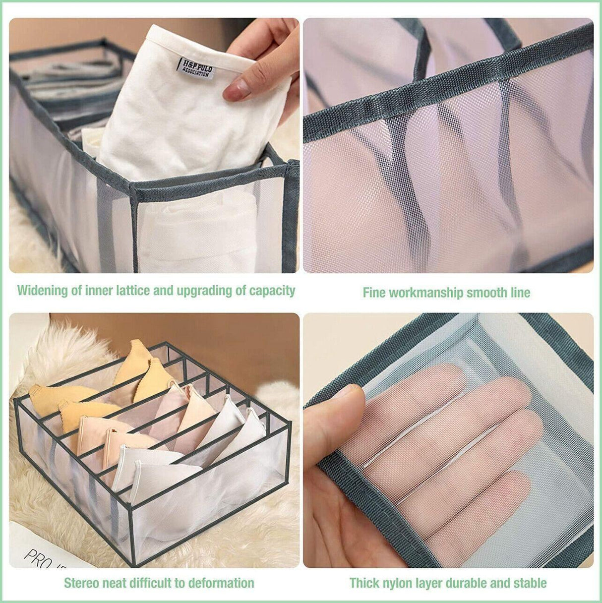 Foldable Drawer Organiser 1-3PCS 3Sizes 2Colours Wardrobe Storage Box - Discount Packaging Warehouse