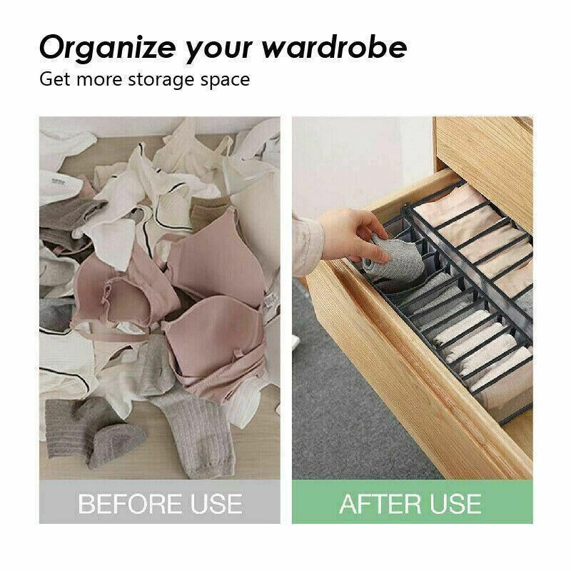 Foldable Drawer Organiser 1-3PCS 3Sizes 2Colours Wardrobe Storage Box - Discount Packaging Warehouse