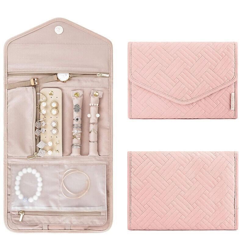 Foldable Jewellery Pouch 1PC 3Colours 23x15cm Portable Travel Pouch - Discount Packaging Warehouse