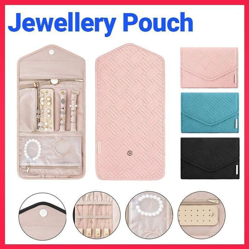Foldable Jewellery Pouch 1PC 3Colours 23x15cm Portable Travel Pouch - Discount Packaging Warehouse