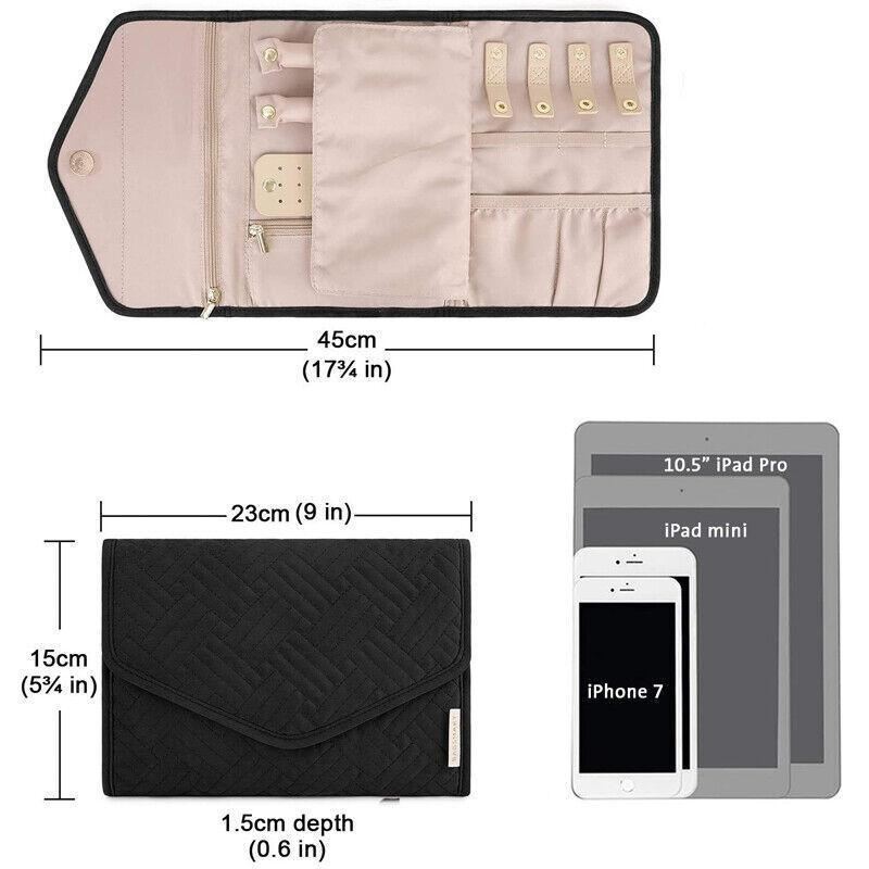 Foldable Jewellery Pouch 1PC 3Colours 23x15cm Portable Travel Pouch - Discount Packaging Warehouse