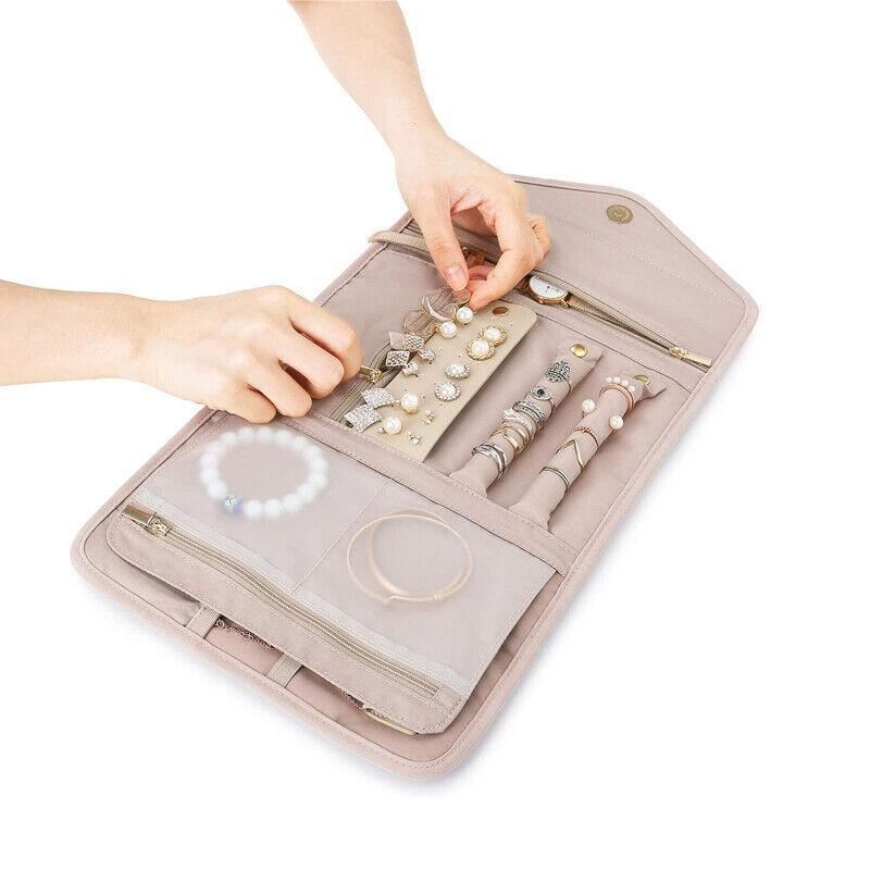 Foldable Jewellery Pouch 1PC 3Colours 23x15cm Portable Travel Pouch - Discount Packaging Warehouse