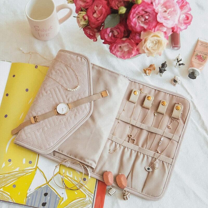 Foldable Jewellery Pouch 1PC 3Colours 23x15cm Portable Travel Pouch - Discount Packaging Warehouse