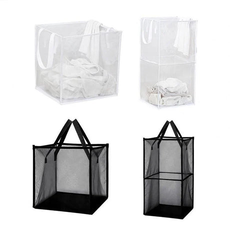 Foldable Mesh Laundry Basket 1PC 2Sizes 2Colours - Discount Packaging Warehouse