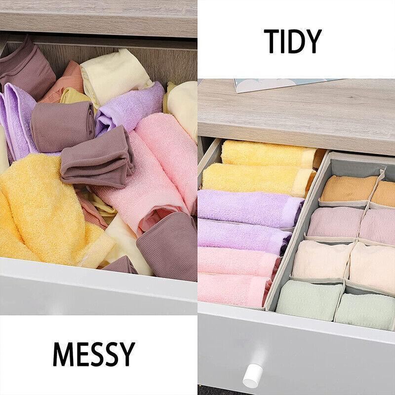 Foldable Storage Drawer Organizer Set 4PCS/Set 2Colours Non-woven Fabric - Discount Packaging Warehouse