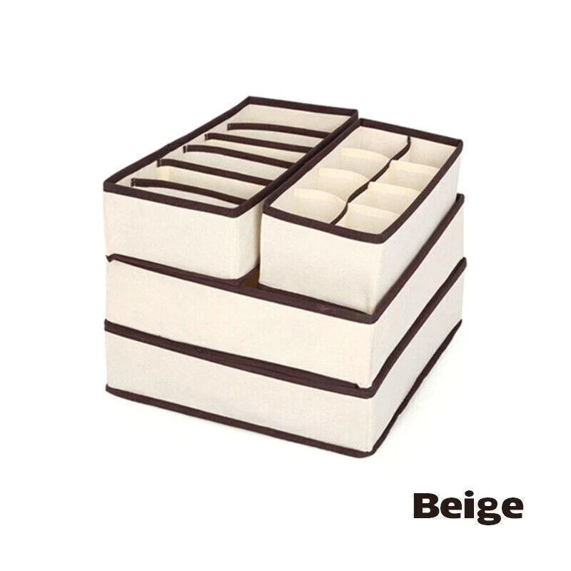 Foldable Storage Drawer Organizer Set 4PCS/Set 2Colours Non-woven Fabric - Discount Packaging Warehouse