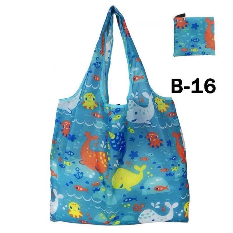 Foldable Waterproof Shopping Bag 1PC 41 Styles 46x8x35cm Polyester Grocery bag - Discount Packaging Warehouse