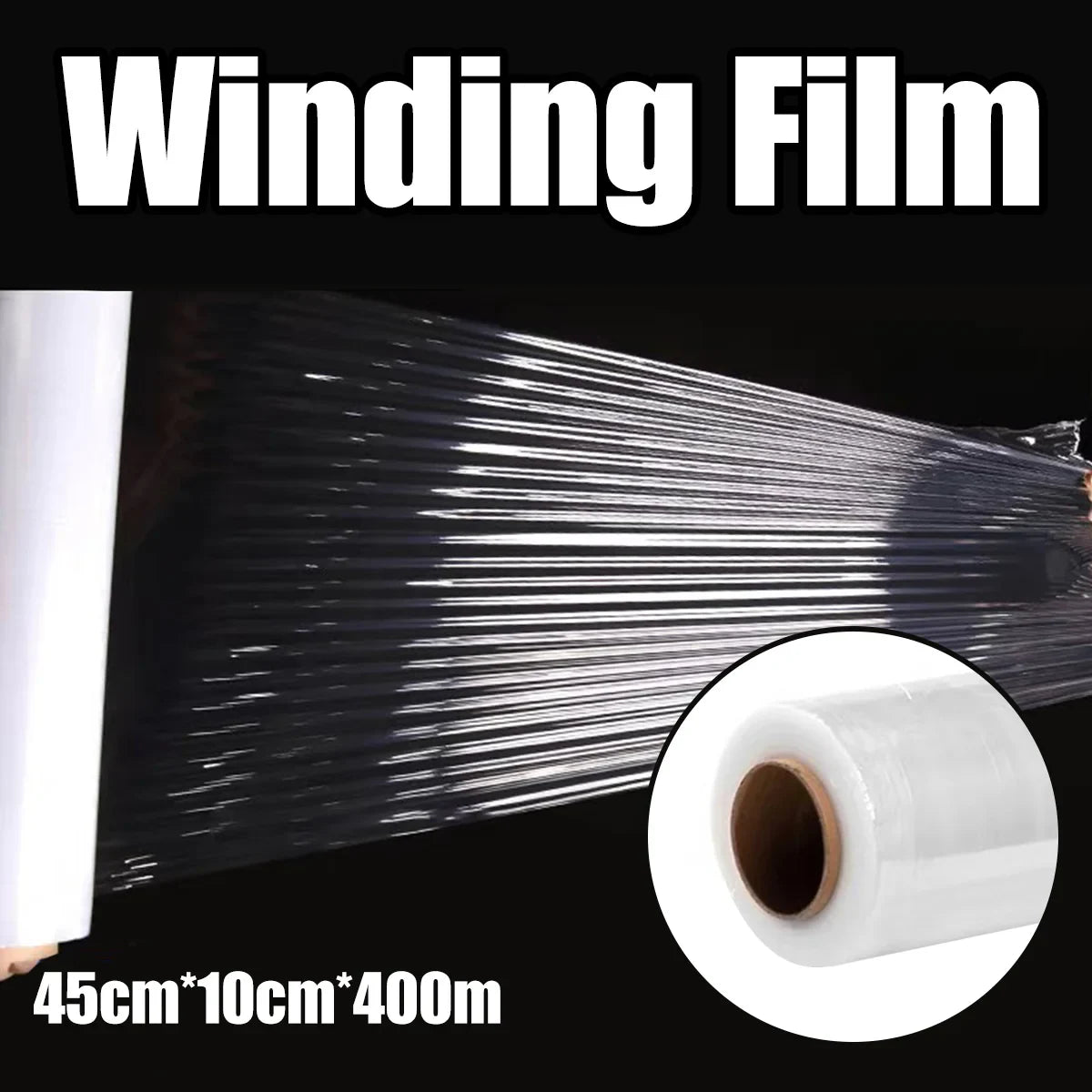 Stretch Film PE Winding Transparent 45cm Wide Logistics Wrap