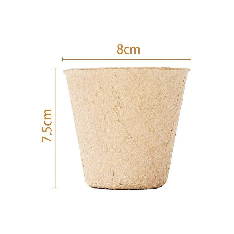 Biodegradable Nursery Pots 500PCS 7.5*8cm Light Brown Paper Pulp - Discount Packaging Warehouse