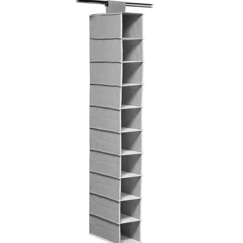 Hanging Closet Organizer 1PC 10Grids 3Colours Non-woven Fabric - Discount Packaging Warehouse