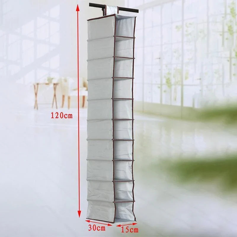 Hanging Closet Organizer 1PC 10Grids 3Colours Non-woven Fabric - Discount Packaging Warehouse