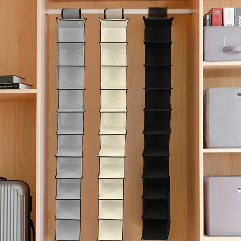 Hanging Closet Organizer 1PC 10Grids 3Colours Non-woven Fabric - Discount Packaging Warehouse