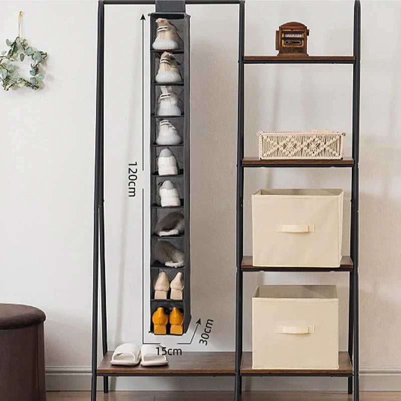 Hanging Closet Organizer 1PC 10Grids 3Colours Non-woven Fabric - Discount Packaging Warehouse