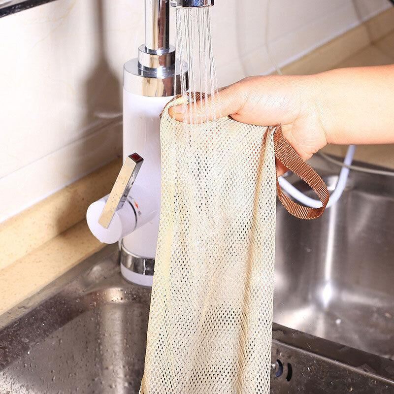 Hanging Mesh Vegetable Storage Bag 1PC 11x39.5cm Beige Polyester - Discount Packaging Warehouse