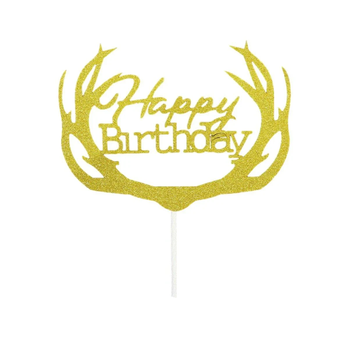 Happy Birthday Cake Topper 1PC 5Colours 6Styles Acrylic - Discount Packaging Warehouse