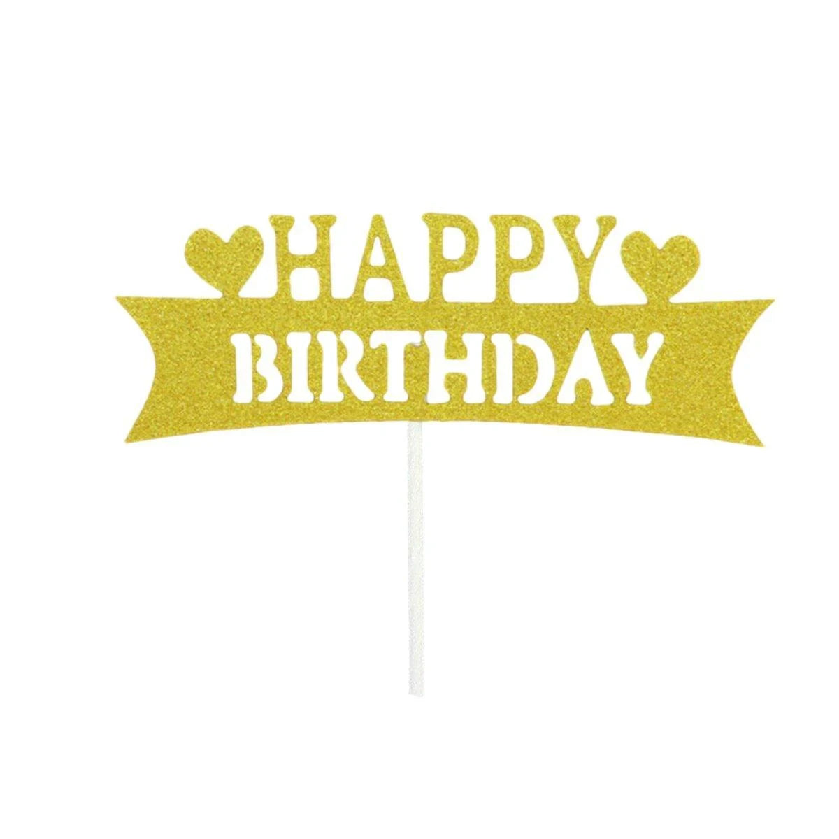 Happy Birthday Cake Topper 1PC 5Colours 6Styles Acrylic - Discount Packaging Warehouse