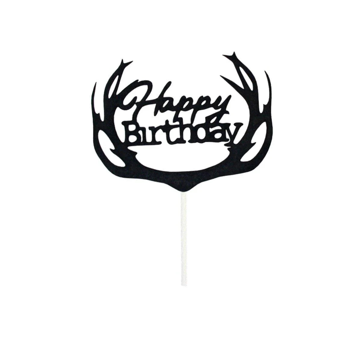 Happy Birthday Cake Topper 1PC 5Colours 6Styles Acrylic - Discount Packaging Warehouse