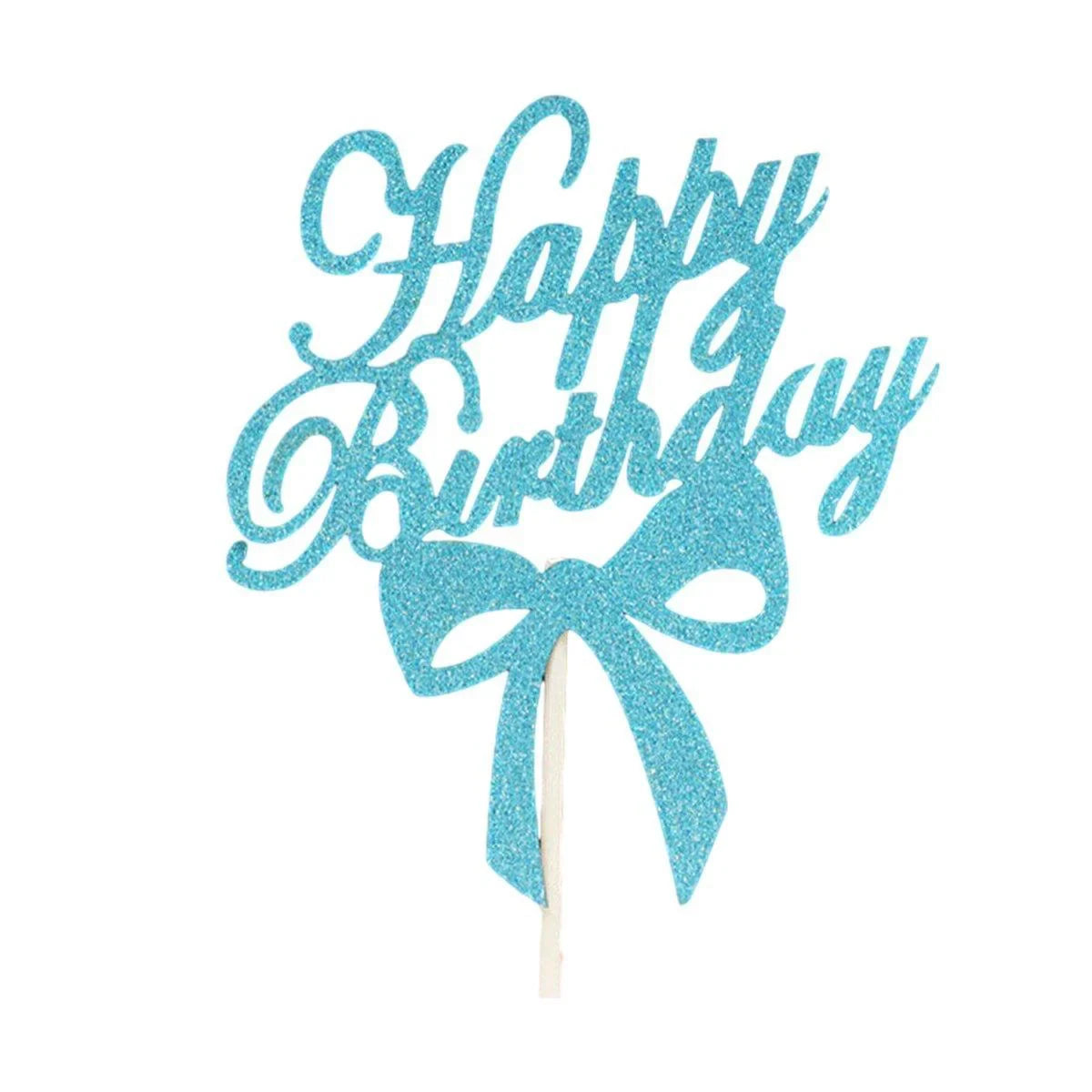 Happy Birthday Cake Topper 1PC 5Colours 6Styles Acrylic - Discount Packaging Warehouse
