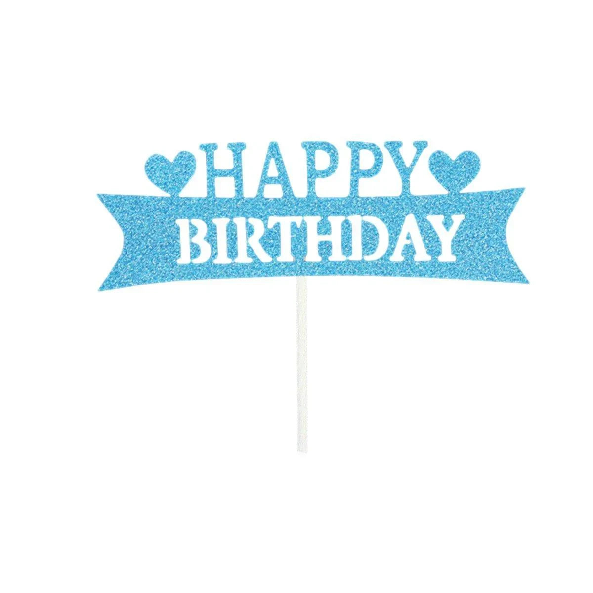 Happy Birthday Cake Topper 1PC 5Colours 6Styles Acrylic - Discount Packaging Warehouse