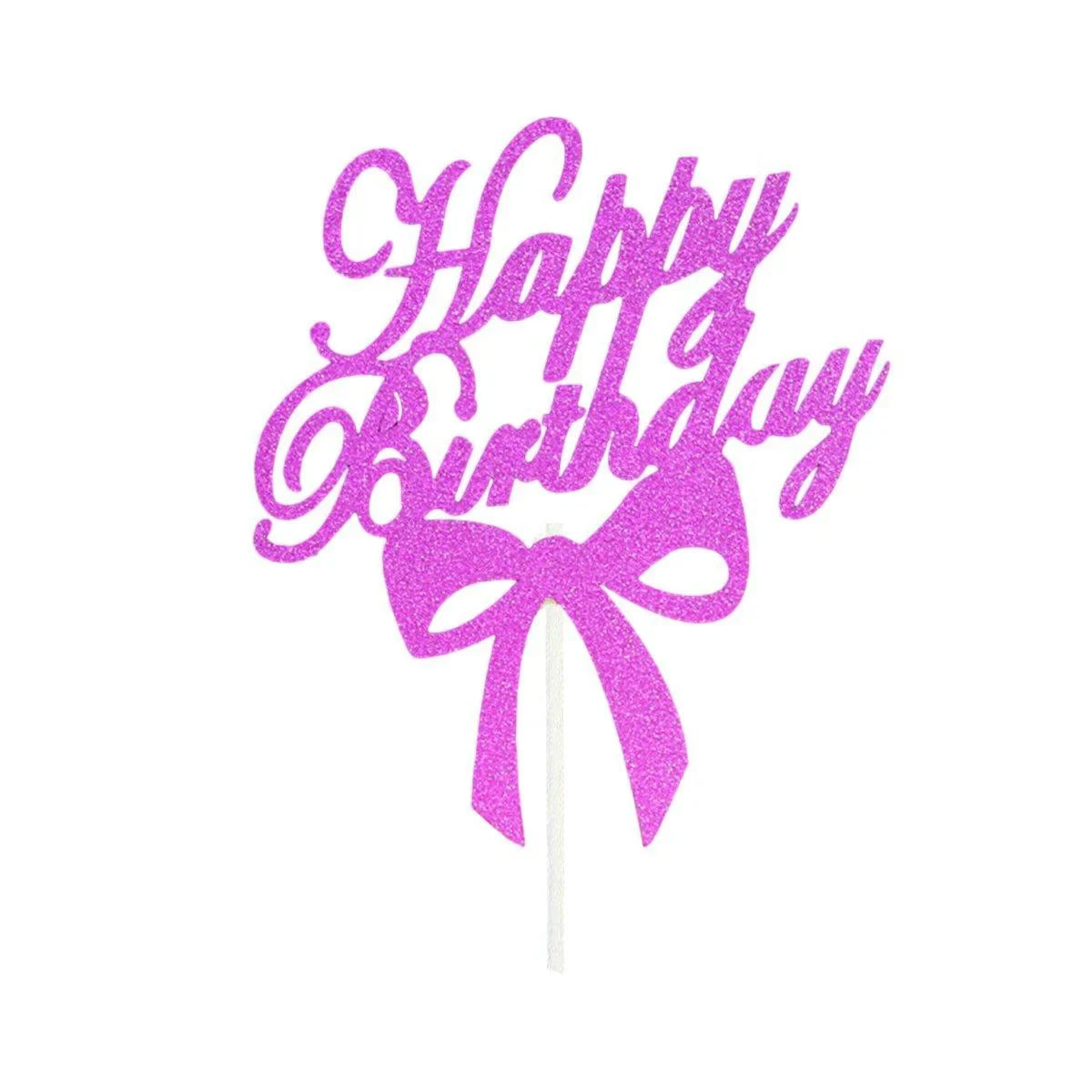 Happy Birthday Cake Topper 1PC 5Colours 6Styles Acrylic - Discount Packaging Warehouse