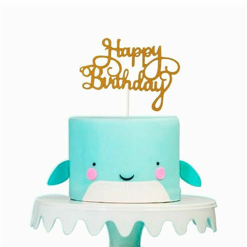 Happy Birthday Cake Topper 1PC 5Colours 6Styles Acrylic - Discount Packaging Warehouse