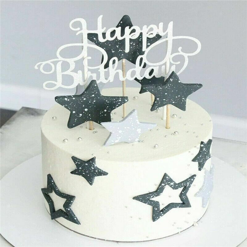 Happy Birthday Cake Topper 1PC 5Colours 6Styles Acrylic - Discount Packaging Warehouse