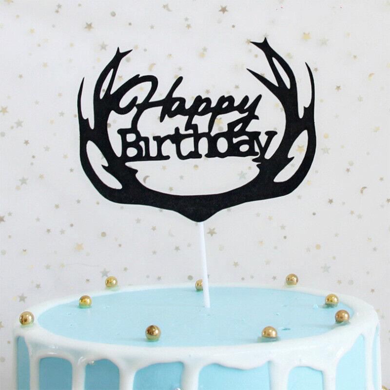 Happy Birthday Cake Topper 1PC 5Colours 6Styles Acrylic - Discount Packaging Warehouse