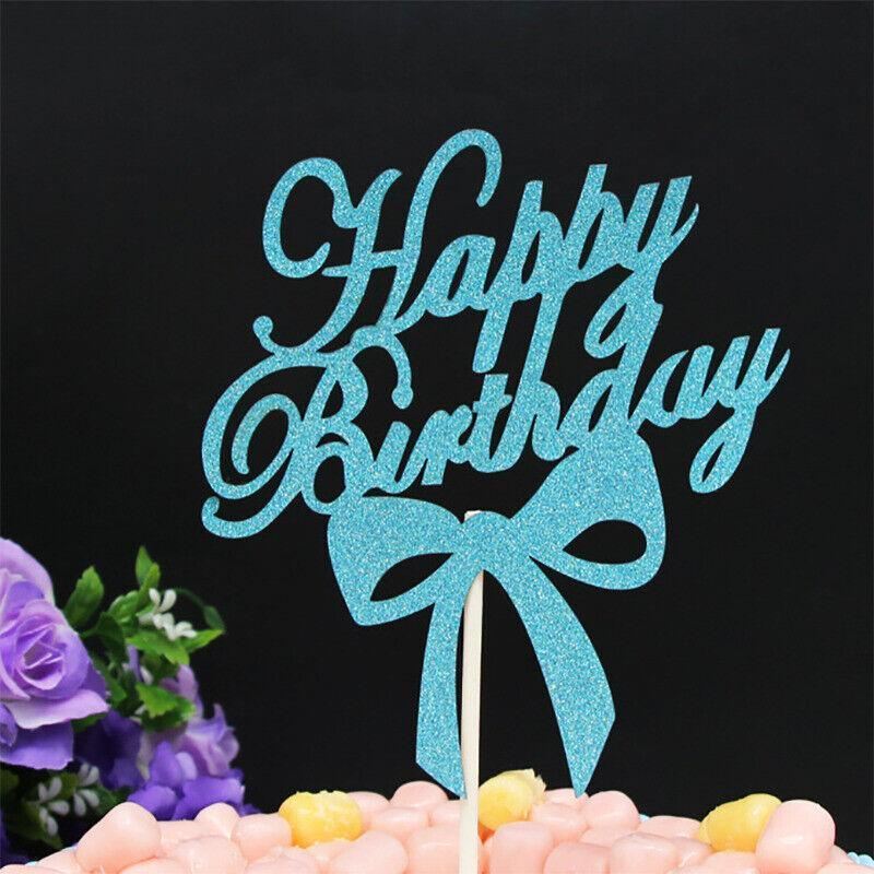 Happy Birthday Cake Topper 1PC 5Colours 6Styles Acrylic - Discount Packaging Warehouse