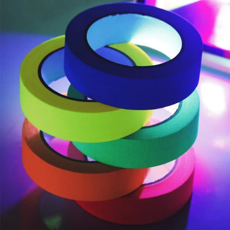 Bright and vibrant black light LED tape illuminating a room
