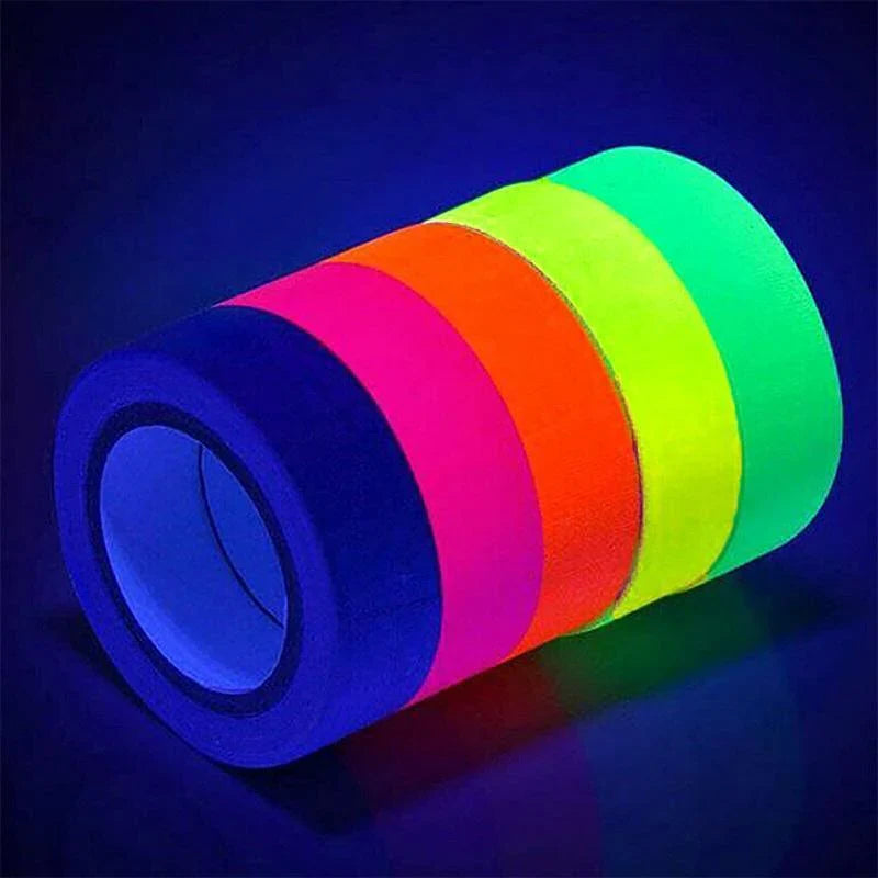 Bright and vibrant black light LED tape illuminating a room