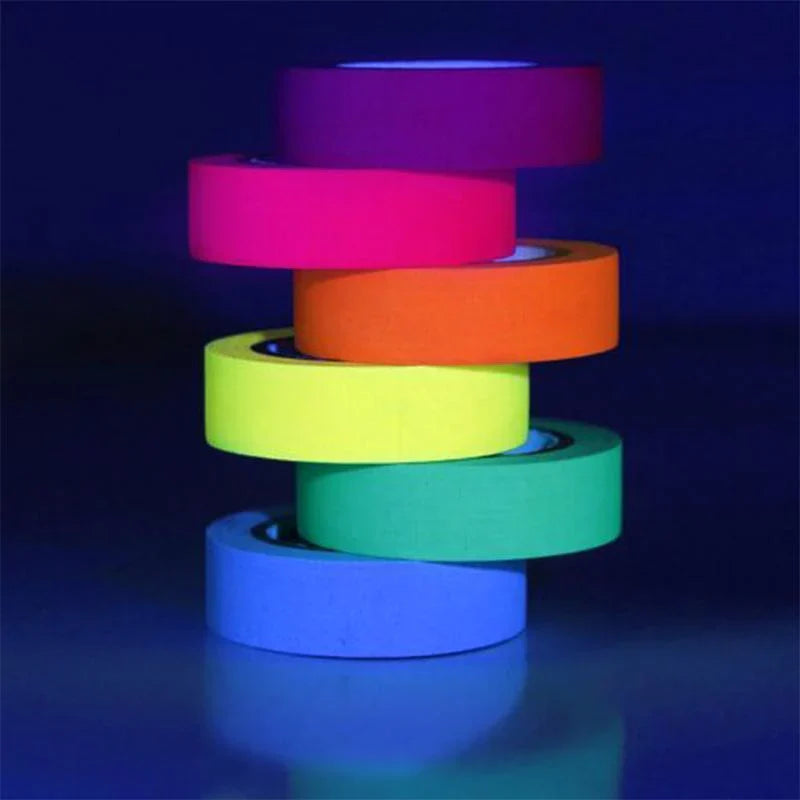 Bright and vibrant black light LED tape illuminating a room