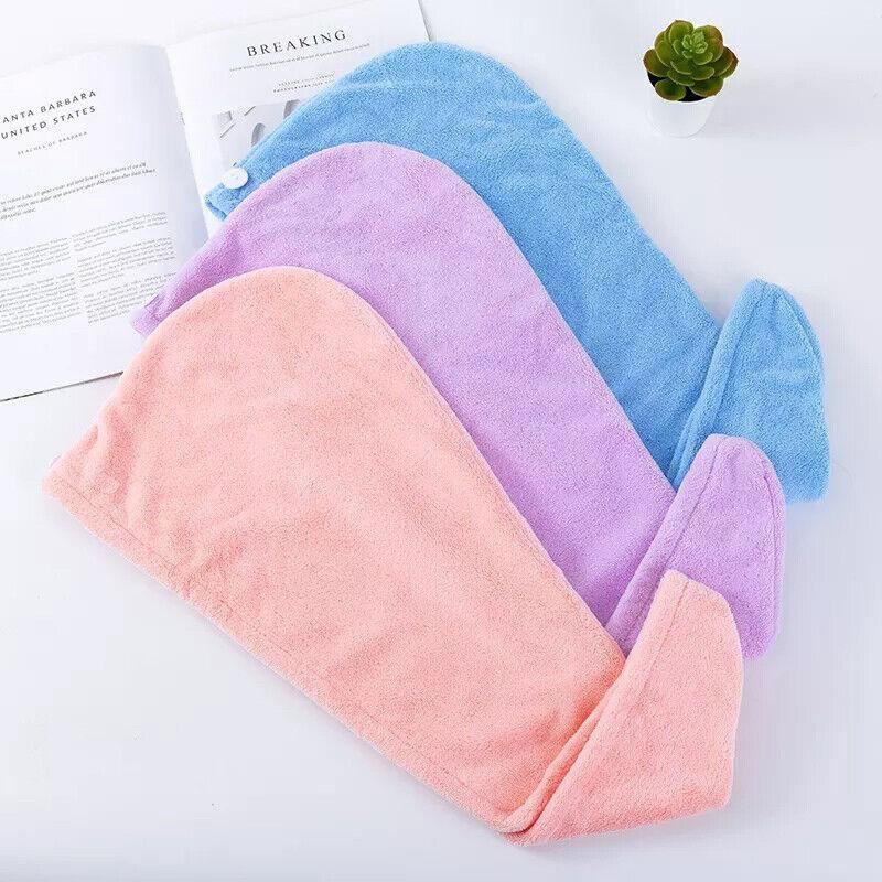 Super absorbent hair towel for quick drying.