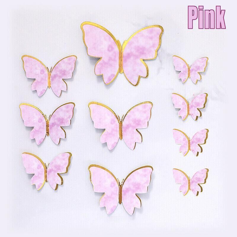 10PCS Butterfly Cake Toppers Happy Birthday