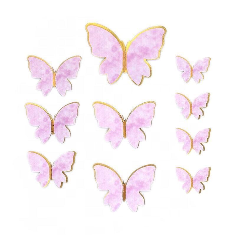 10PCS Butterfly Cake Toppers Happy Birthday