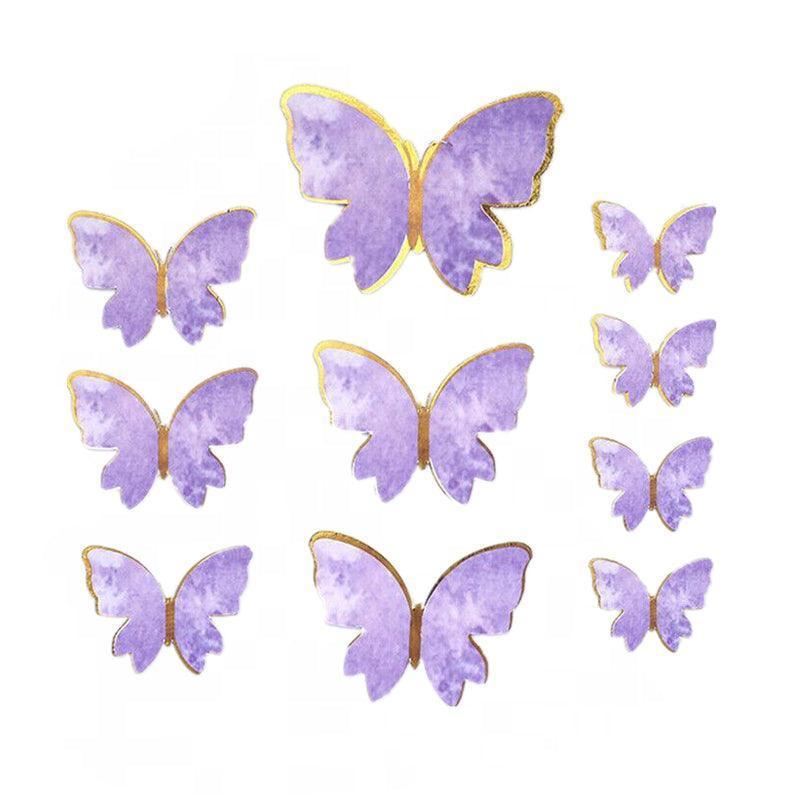 10PCS Butterfly Cake Toppers Happy Birthday