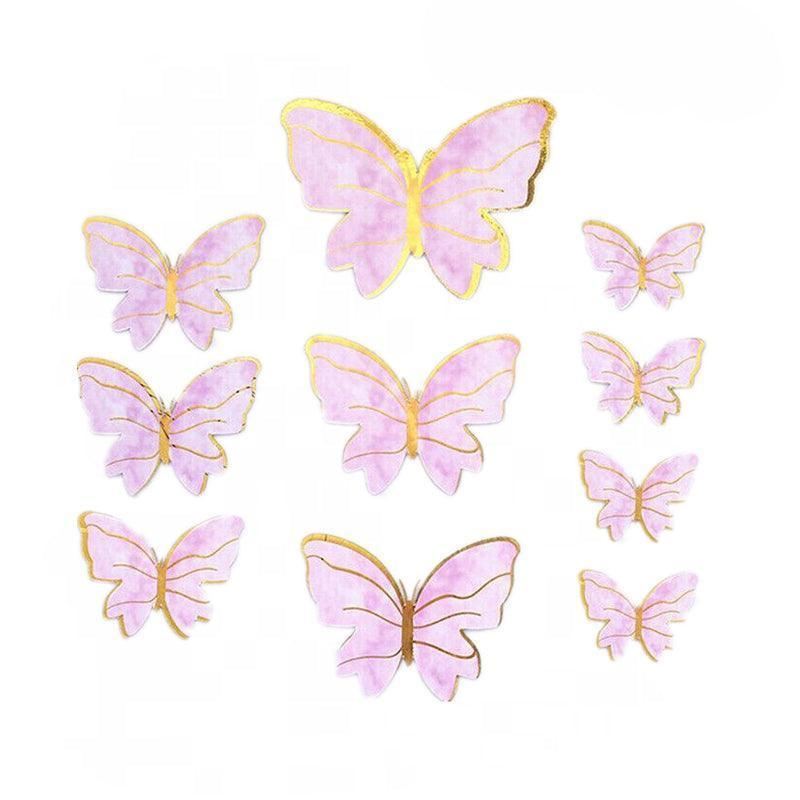 10PCS Butterfly Cake Toppers Happy Birthday