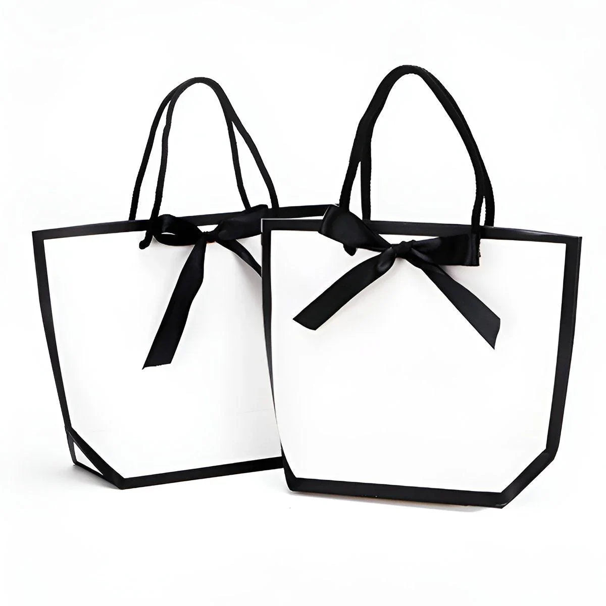 Paper Gift Bags with Black Ribbon 25PCS