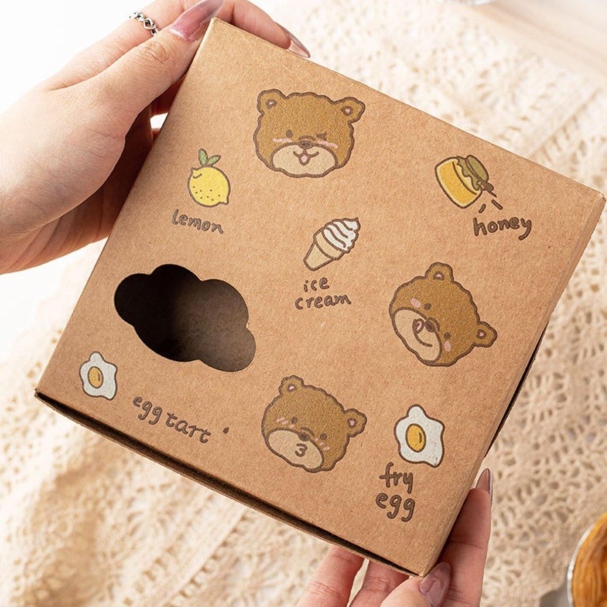 40PCS Egg Tart Paper Boxes Cupcakes Packaging