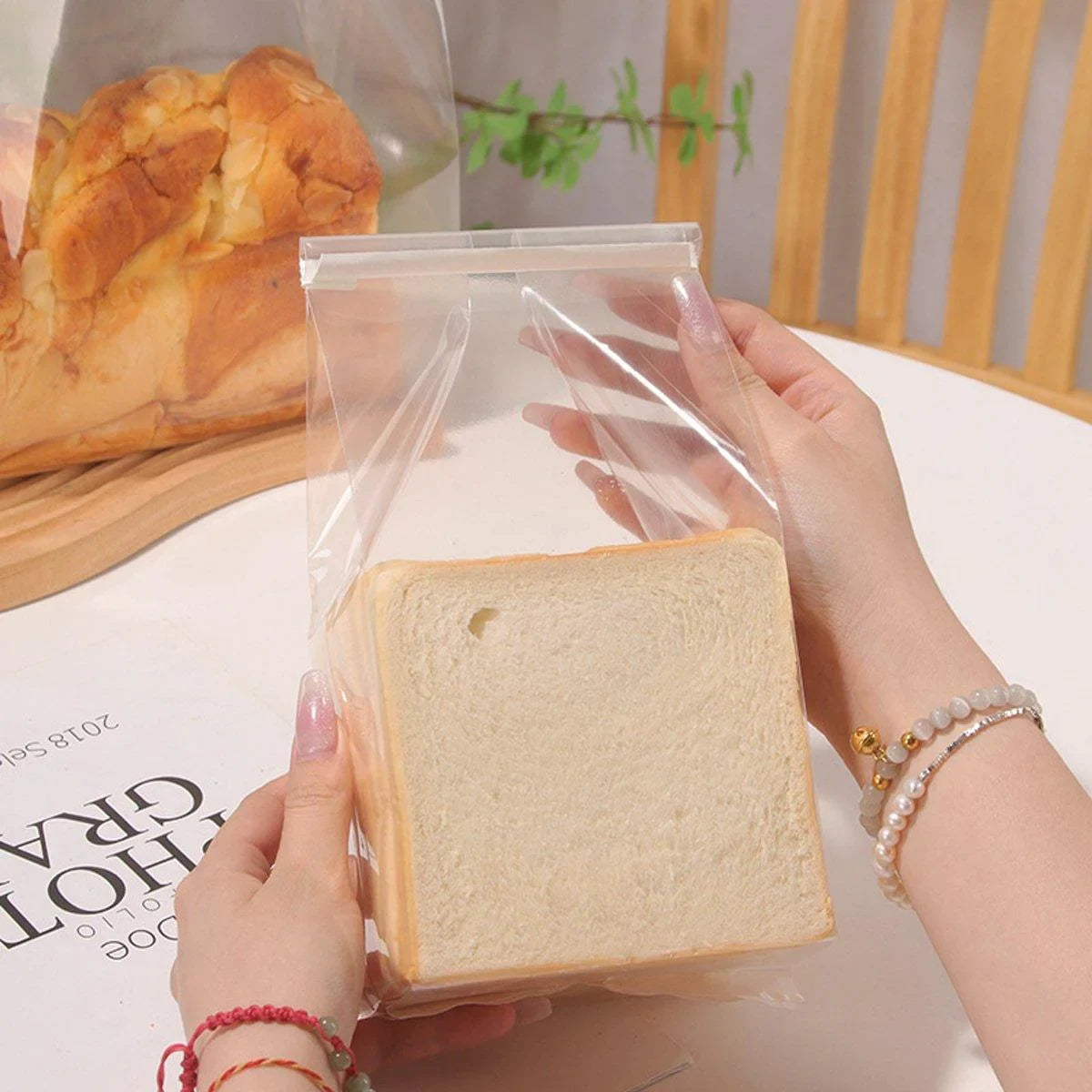 50PCS Resealable Clear Food Storage Bags