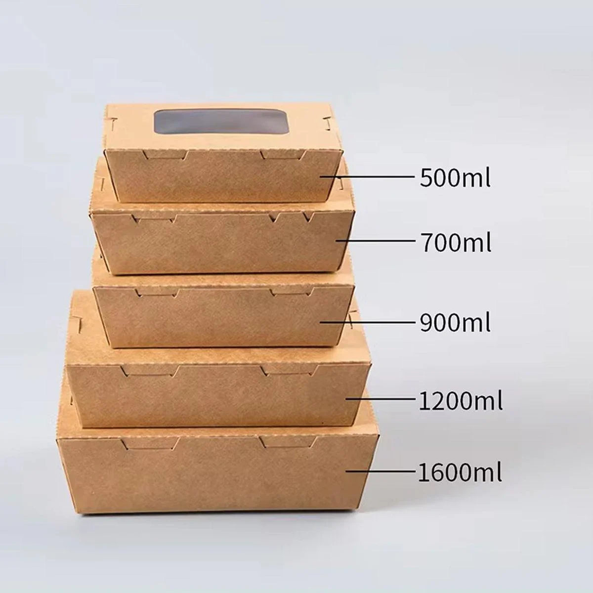 50pcs Kraft Paper Take Out Box