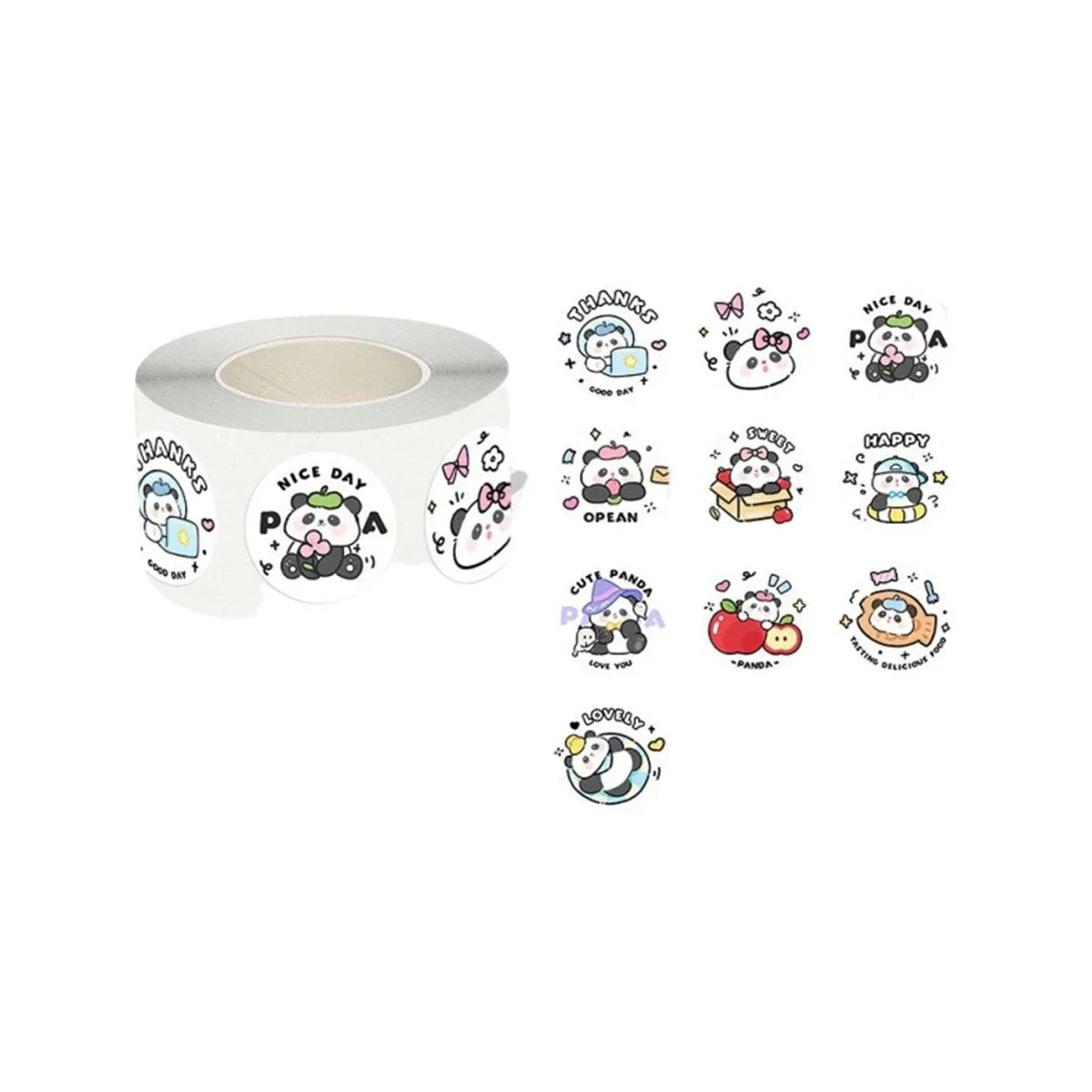 5Rolls Seal Stickers Cartoon Hand Account Stickers