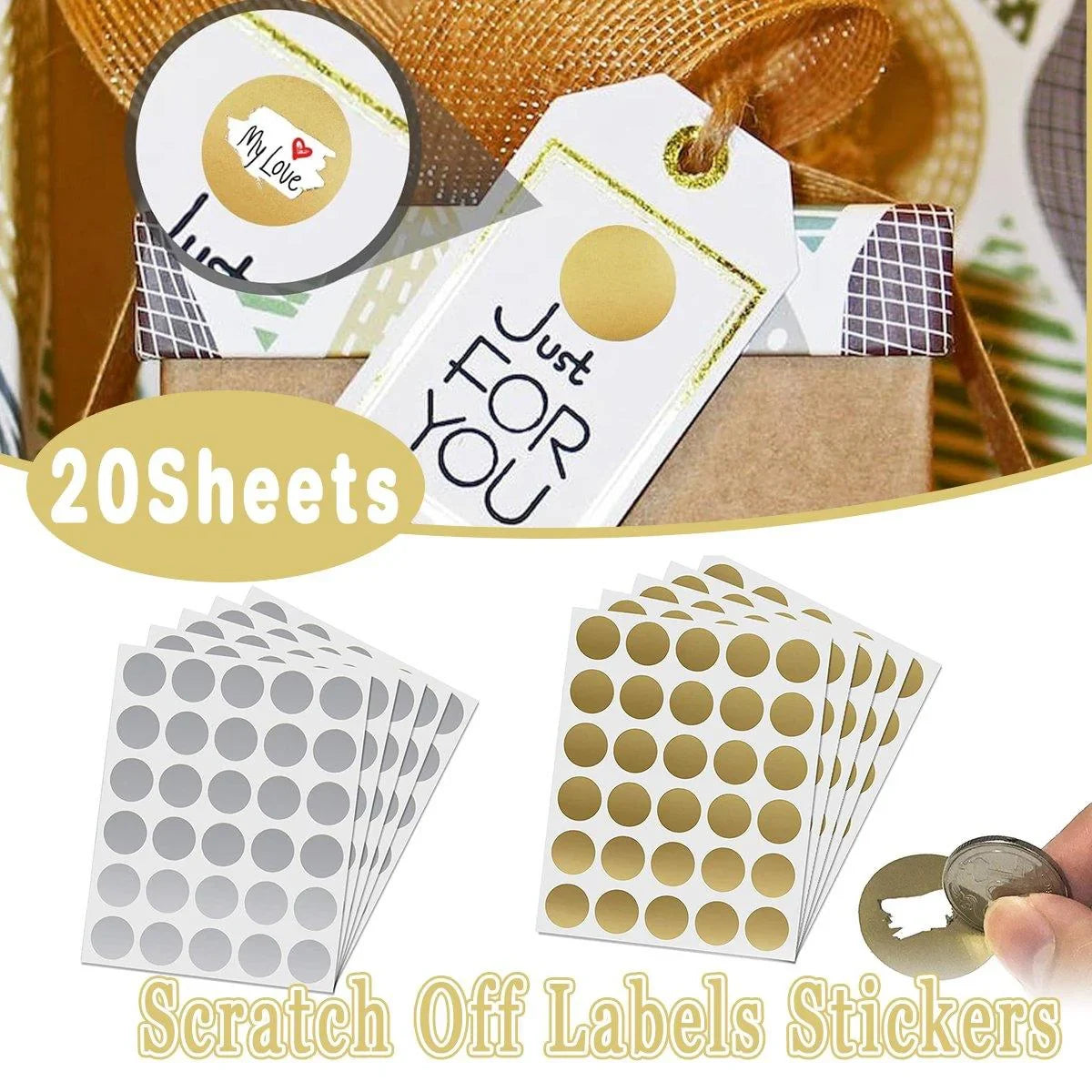20 Sheets Round DIY Sticker Labels