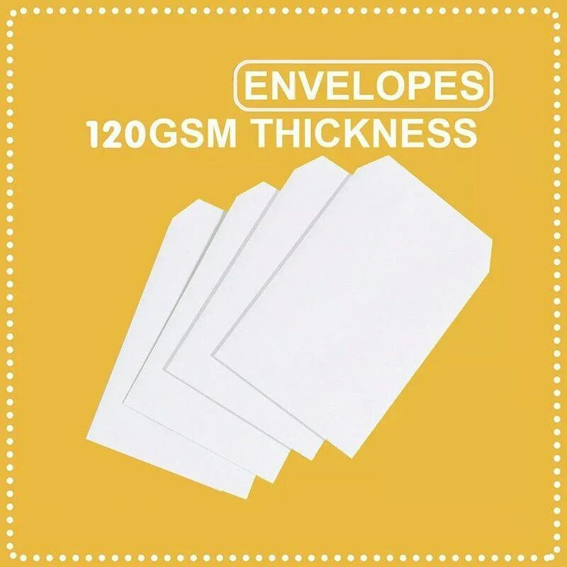 White Envelopes 120GSM Invitations LettersCards50PCS