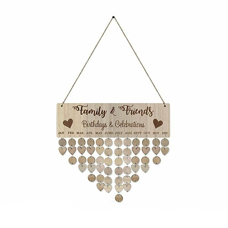 Wooden Hanging Calendar Board Perpetual 1Set