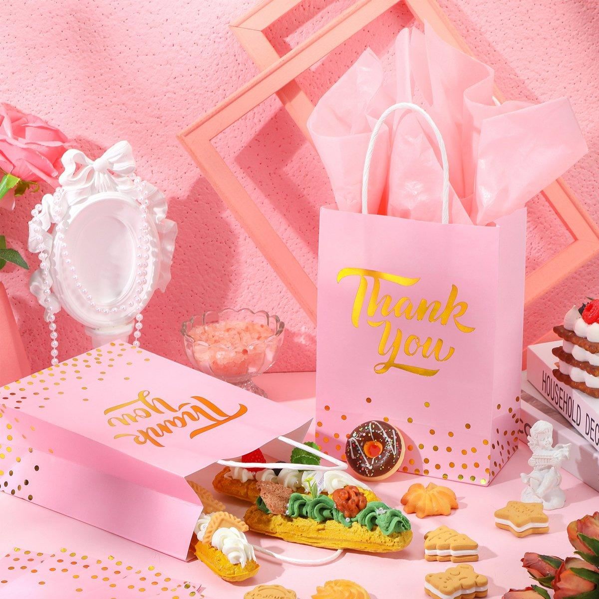 25PCS Reusable Kraft Paper Gift Favour Tote Bags