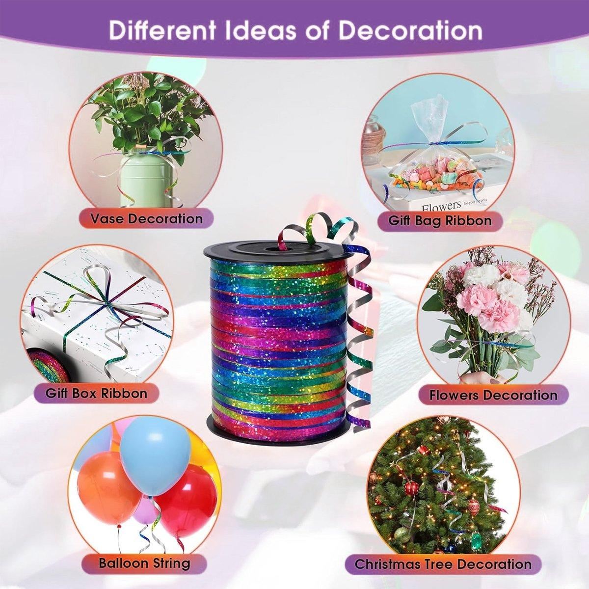 Glitter Laser Ribbon Party Banners Pull String Tie