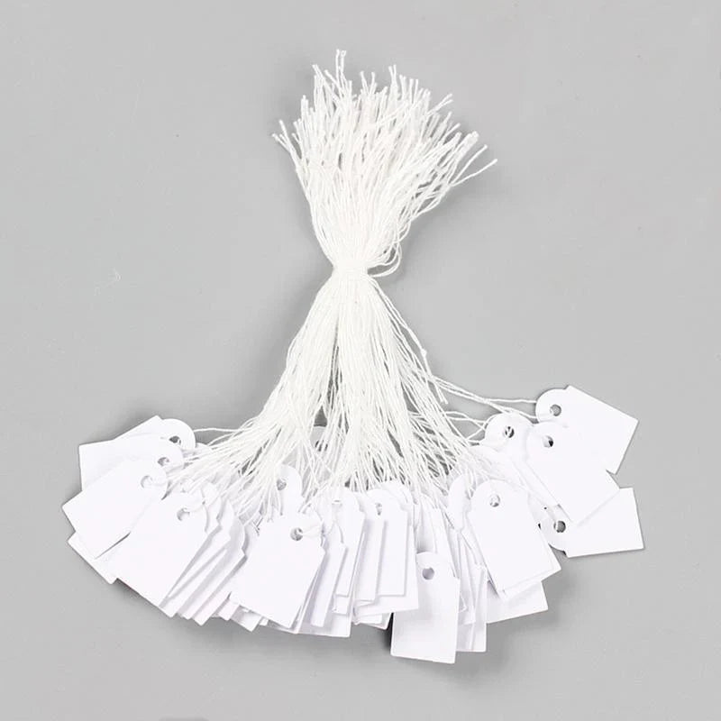 White Strung Tags 500PCS