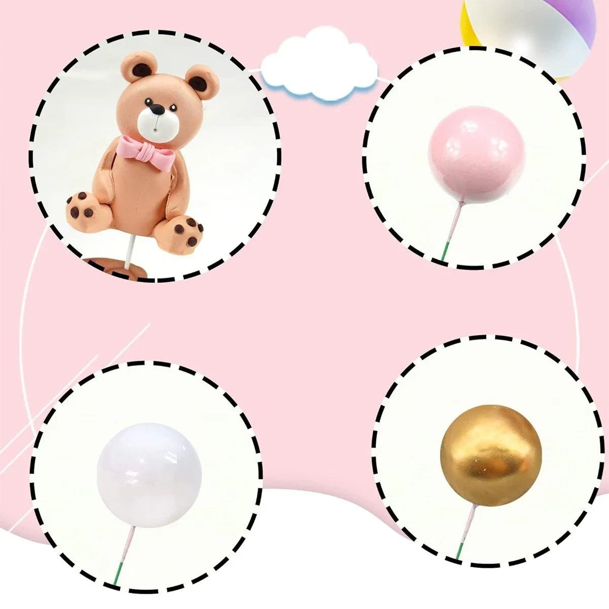 Bear Cake Decorations Supplies 13PCS