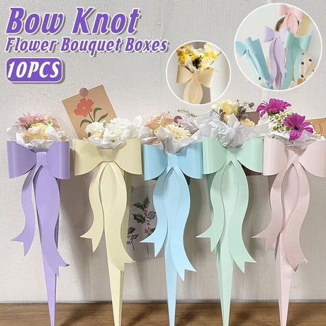 Bow Knot Flower Bouquet Boxes 10PCS
