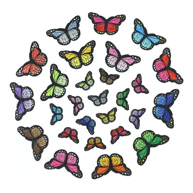 20PCS Colorful Butterfly Lace Embroidery Trims